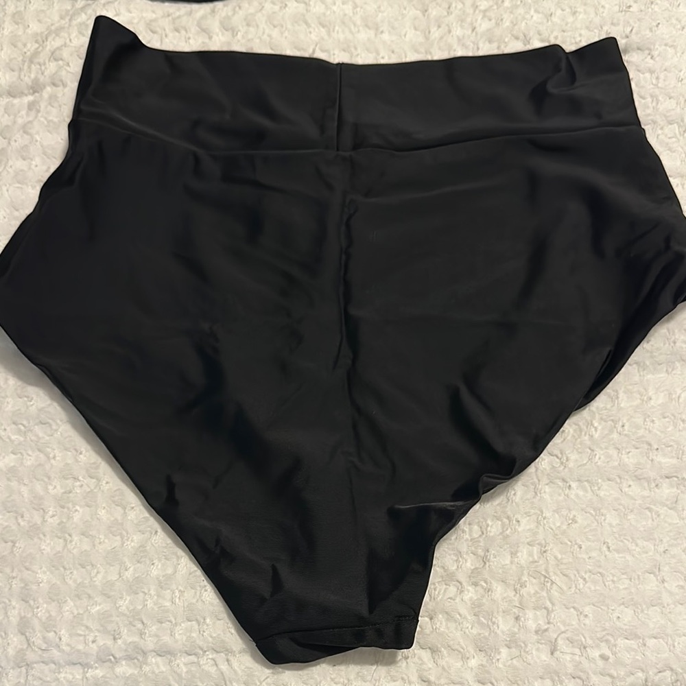 High-Waisted Black Swim Bottoms